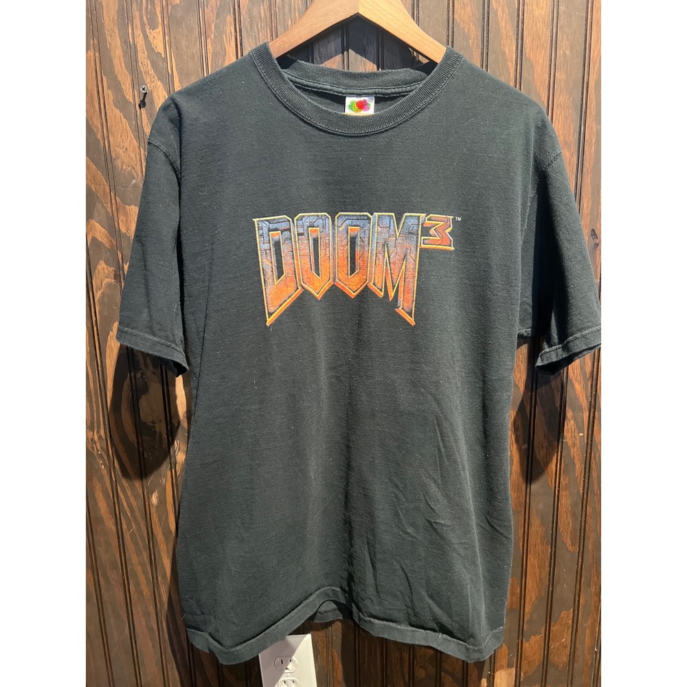 Vintage Doom 3 Video Game Promo T-Shirt Black Fruit of the Loom Large 2004